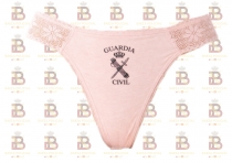 TANGA ENCAJE GUARDIA CIVL ROSA CLARO