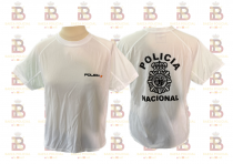 CAMISETA TECNICA POLICIA NACIONAL BLANCA