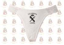 TANGA ENCAJE GUARDIA CIVIL BLANCO