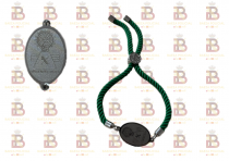 PULSERA PLACA VIRGEN PILAR PLATEADA VERDE