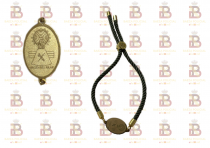 PULSERA PLACA VIRGEN PILAR DORADA VERDE MILITAR