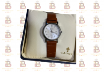 RELOJ REDONDO PIEL MARRON CABALLERO