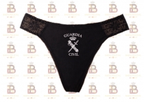 TANGA ENCAJE GUARDIA CIVIL NEGRO